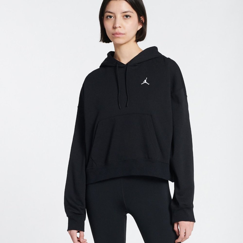 Nike Air Jordan Cropped Pull Over Hoodie Sweater DN4570-010 Women's X-Large XL